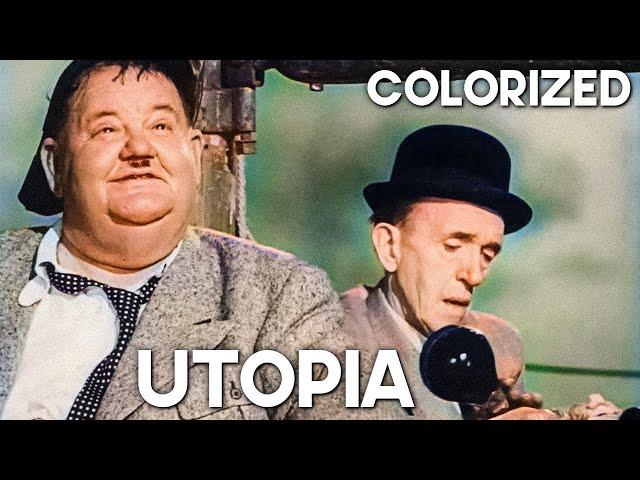 Utopia | COLORIZED | Stan Laurel & Oliver Hardy | Classic Comedy Film