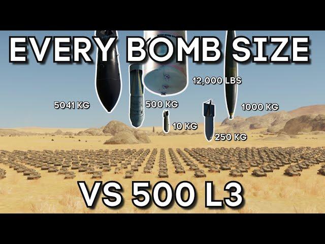 EVERY BOMB SIZE vs 500 L3 - What Will It Do? - WAR THUNDER