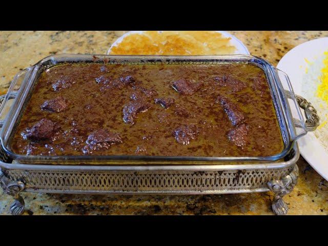 Khoresht Fesenjan (Pomegranate and Walnut Stew) - Cooking with Yousef