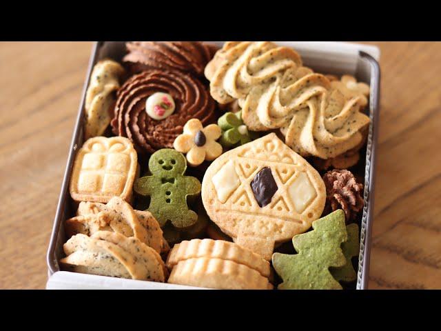 Christmas 4 flavor Butter Cookies & Wrapping[Sub]｜HidaMari Cooking