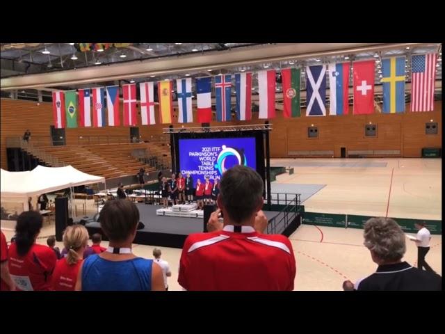 Award ceremony. World Champions George Chan & Nenad Bach win gold