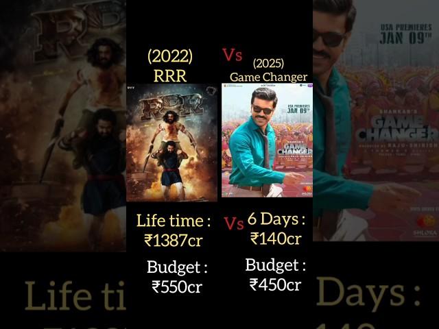 Game Changer Vs RRR Box office collection #gamechanger #rrr #ntr #ramcharan #trending #shorts