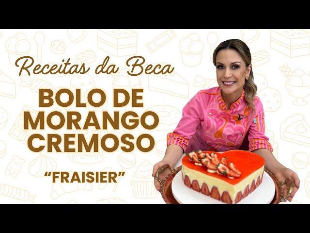 Bolo de Morango Cremoso (Fraisier) para o Dia das Mães