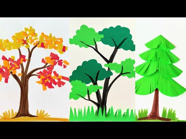 DIY Simple and Easy Paper Craft Trees | How to Make Paper Tree | Beginner Art |  Craftmerint