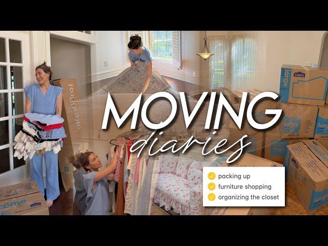 MOVING DIARIES | packing our house, furniture shopping, organizing our closet, & putting down a rug!