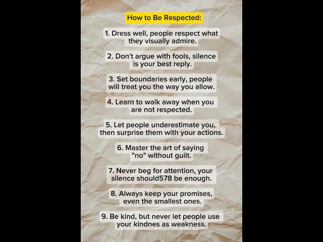 how to respected #bestfeed #feed #quotes #motivational #sigma #sigmarule #trending #lifehacks