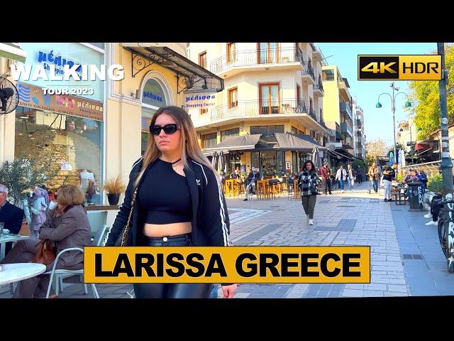 LARISSA, GREECE  Walking Tour - City Ambient Sounds [With Subtitles 4K HDR]