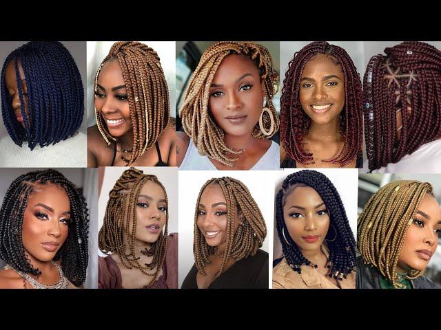 30+ Adorable Bob Braids Hairstyles for Black Women | Classy Bob Braids Hairstyles from Ladies