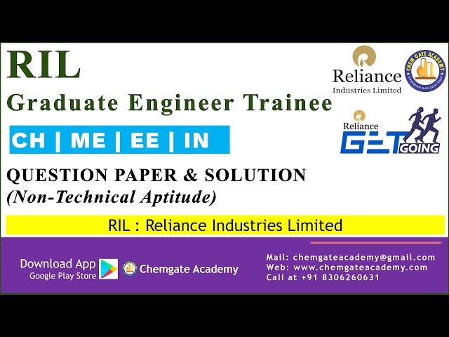 Reliance (RIL) GET Campus Placements Aptitude Questions & Answer 2024 (Part-3)