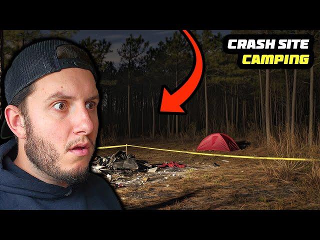 (WE QUIT) My SCARIEST Night CAMPING at Drone Crash Site in New Jersey Pine Barrens!