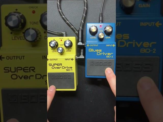 BOSS SD-1 vs BOSS BD-2 on rhythm guitar mixed with drums and bass