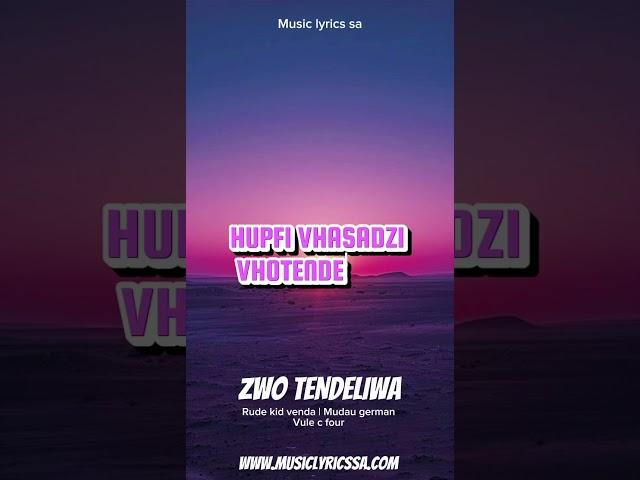@RudeKidVenda Vhadau germany vule c four Zwo tendeliwa #musiclyricssa #duet #betway #hollywoodbets