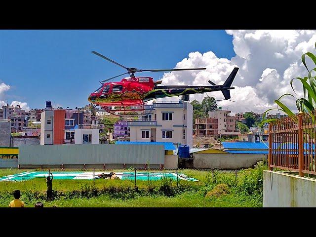 Helicopter Taking off from Karuna Hospital Helipad