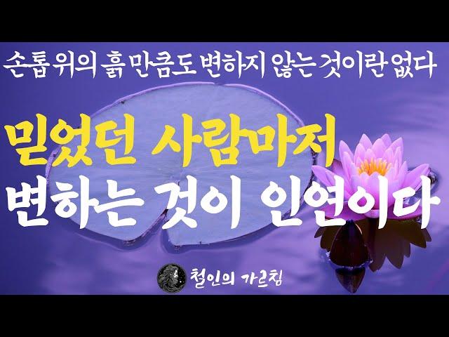 인연은 항상 변하기 마련이다|주변 사람들에게 너무 잘해주지 마라|인간관계가 2배로 늘어나는 스킬 | 유재석 명언 |최측근 손절 | 불교철학 오디오북 부처님 말씀 석가모니 ASMR