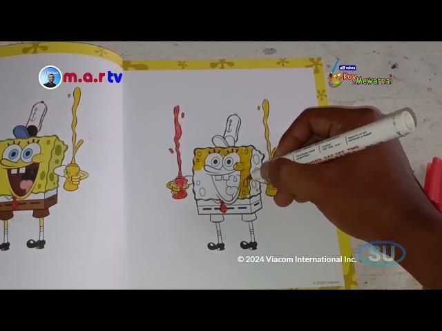 Kuy Mewarnai Clips | Mewarnai Karakter Spongebob bermain dengan saus