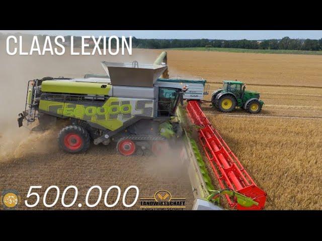 CLAAS LEXION 500.000 Edition! Mähdrescher in der Getreideernte Gerste dreschen Landwirtschaft 2024