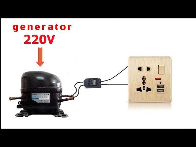 Turn a refrigerator compressor into a 220V Generator /free energy