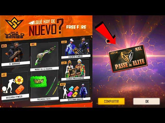  YA SALIO! NUEVA AGENDA SEMANAL - PASE ELITE EN DESCUENTO, FREE FIRE WORLD SERIES - NOVEDADES FF