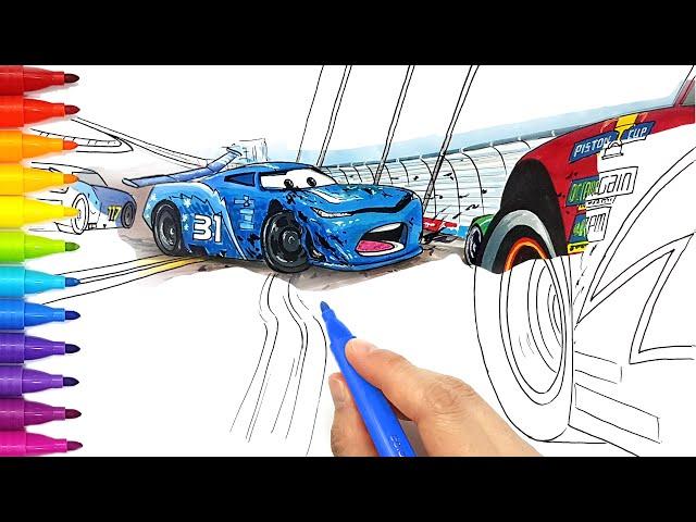 CAM SPINNER Lost Control in CARS 3 . Drawing and Coloring Pages | Tim Tim TV