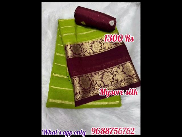 Mysore silk saree with Blouse offer sale 1300 Rs ship Extra online payment only what'sapp 9688756762