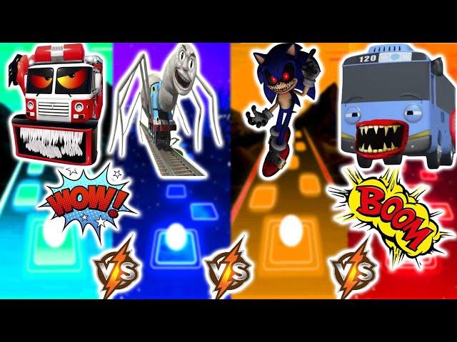 AMBULANCE EATER VS SPIDER THOMAS VS SONIC EXE vs TAYO EXE