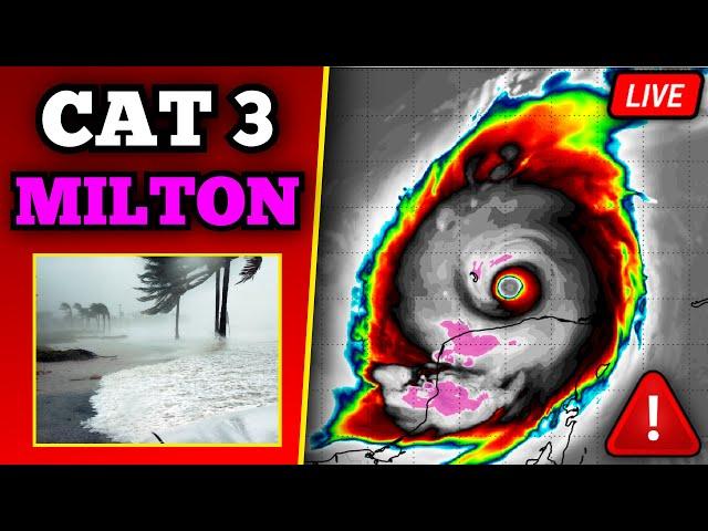 Major Hurricane Milton, As It Made Landfall With HUGE Tornadoes (Live 10/09/24)