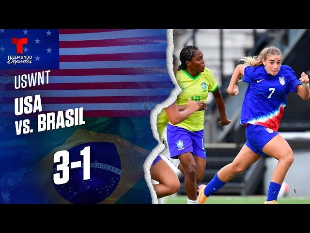 Highlights & Goles | EE. UU. Fem Sub-17 vs. Brasil Fem Sub-17 3-1 | USWNT | Telemundo Deportes