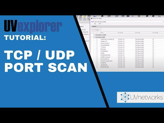 TCP / UDP Port Scan - UVexplorer - Network Management Tools