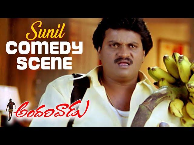 Andarivaadu Movie Comedy Scenes | Sunil Entry Comedy Scene | Chiranjeevi, Prakash Raj, Rimi Sen