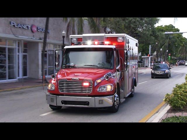 Miami Beach Fire Rescue - Rescue 11 responding to medical emergency