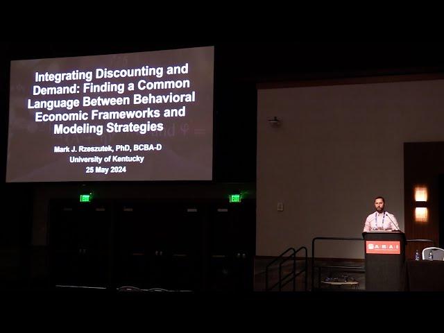 Mark Rzeszutek, Integrating Discounting & Demand:  Behavioral Economics & Modeling Strategies, SQAB