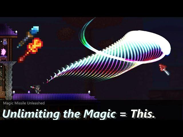 This is what happens if Terraria Magic Missile gets ∞ projectiles ─ it breaks the game..?