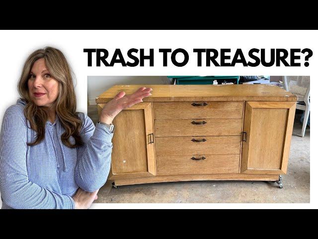 Trash to Treasure Furniture Flip? You tell me! | MCM Makeover | Furniture Makeover | Mid Century