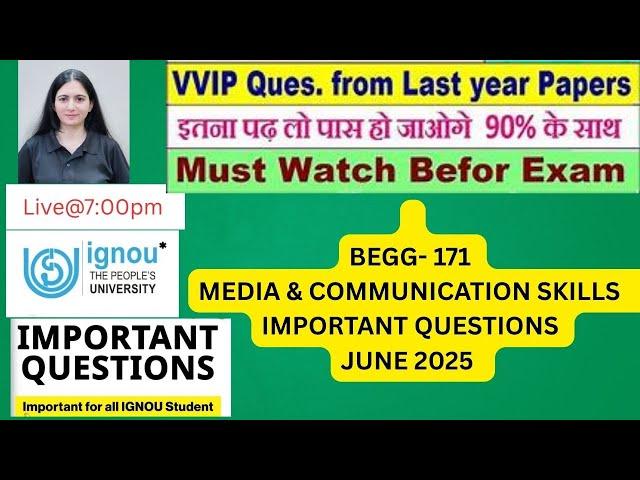 IGNOU  june 2025   # BEGG- 171   #  june 2025 examination