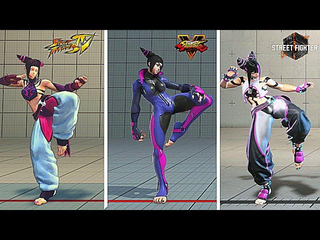 Street Fighter 4 vs 5 vs 6 - Juri Graphic Comparison