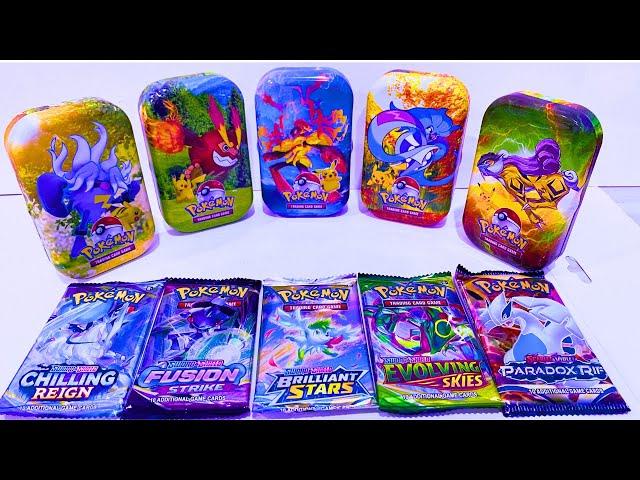 UNBOXING WEIRD POKEMON TINS BOXES WITH RAREST BOOSTER PACKS | POKEMON TIN BOX #pokemon #pokémon