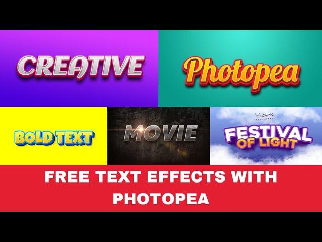 FREE Text Effects in Photopea | photopea3D Tutorial