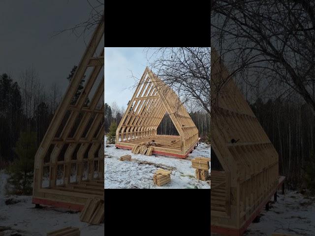 Сборка каркаса А-Фрейм с аттиковой стеной. #домокомплект #сборкакаркаса #каркасник #афрейм #балка