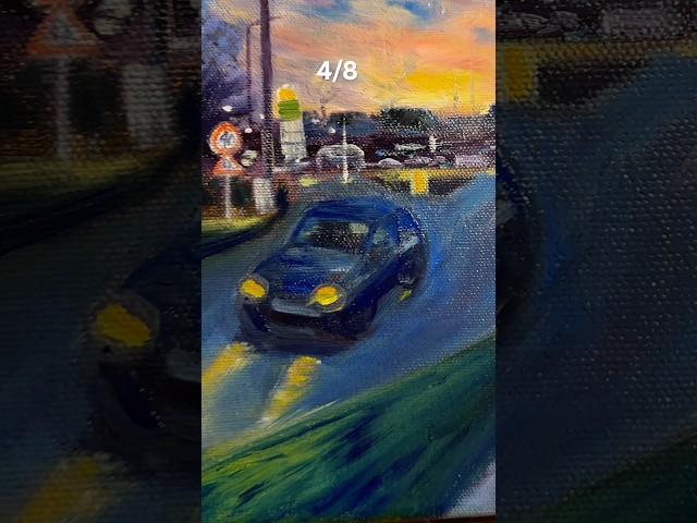 I Tried Painting a Night Scene on Canvas 4th Painting of My Art Challenge