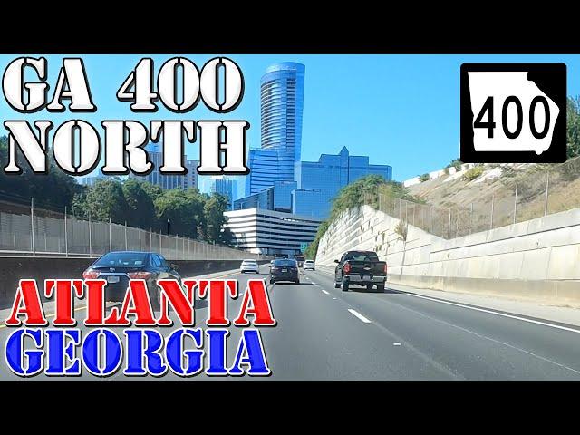 GA 400 North - Downtown Atlanta to Alpharetta - Georgia - 4K Highway Drive