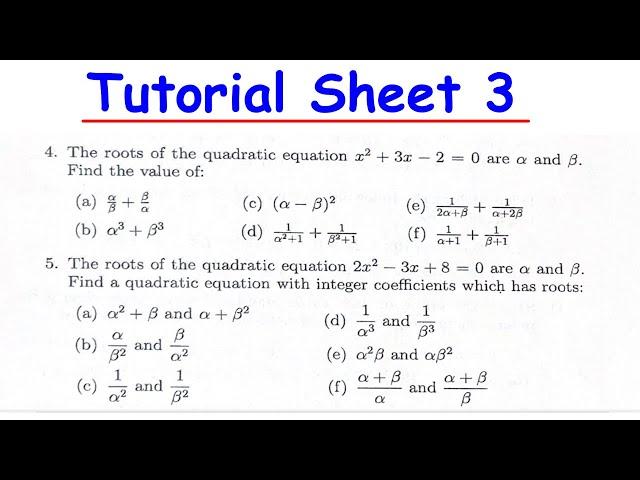 MATH1120 TUTORIAL SHEET 3-2024