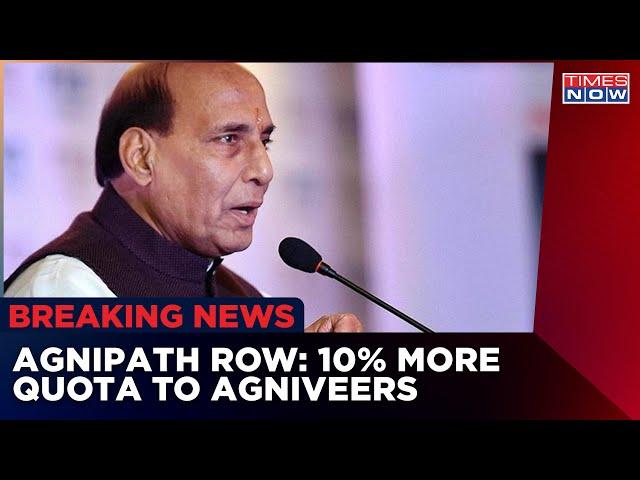 Centre announces 10% quota for Agniveers in Defence Ministry jobs | Rajnath Singh | English News