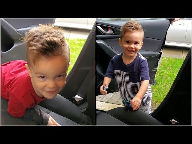 Adorable toddler greets dad everyday when he gets home from work.