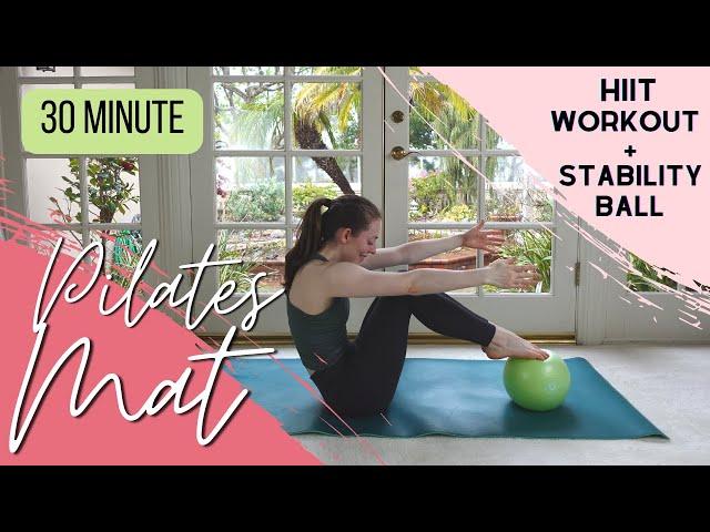 Cardio HIIT Mat Pilates Circuit Workout + Mini Ball | ABS + LEGS | 30 Min