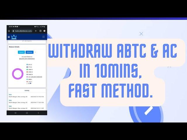 Atlantis Exchange - How To Sell AC & ABTC Token on Atlantis Exchange