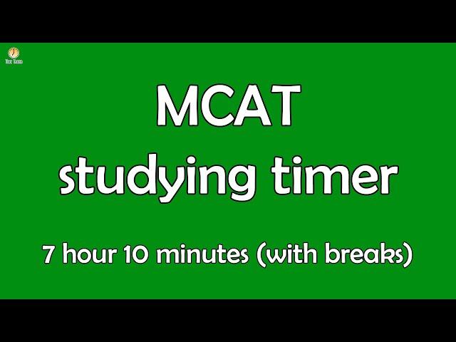 Full MCAT practice timer - Four sections over 7 hour 10 minutes (with breaks)