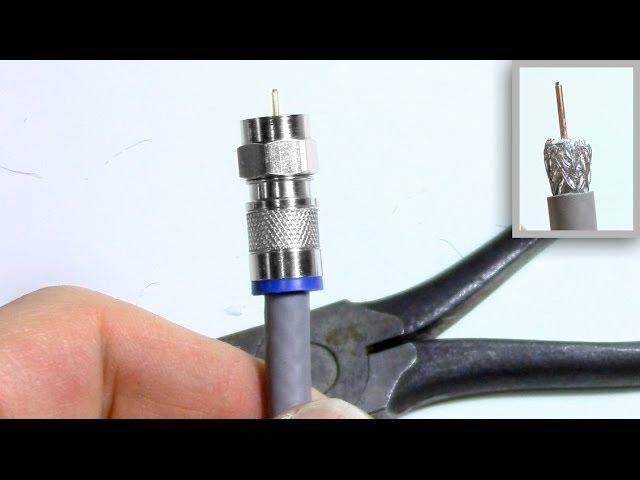 Coax TV Cable stripping connector install - Compression and Threaded