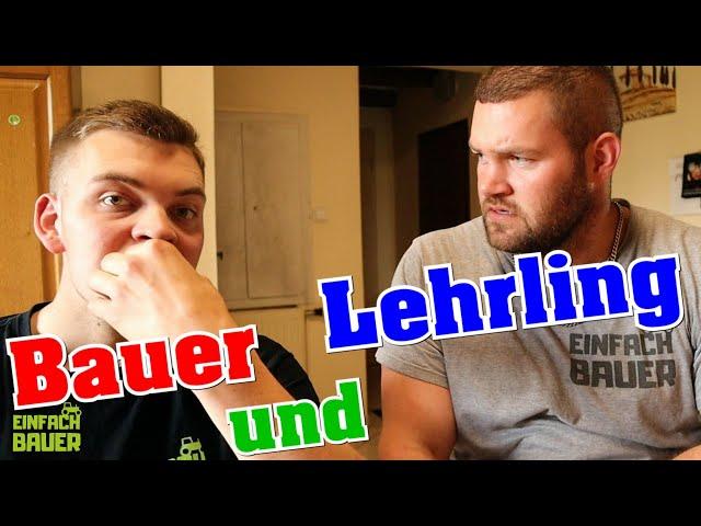 Bauer und Lehrling beim Frühstück