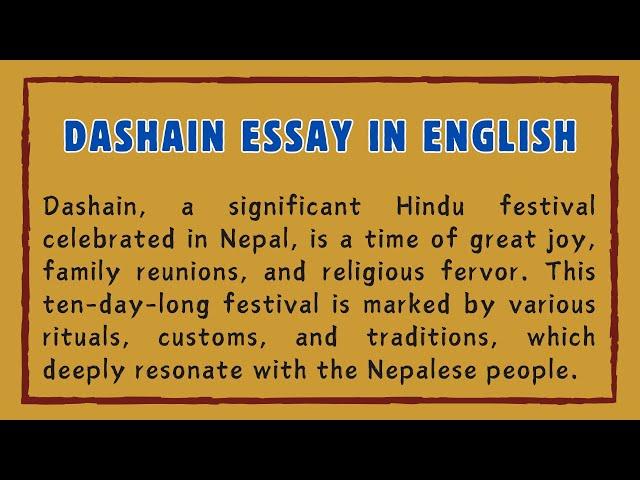 Essay on Dashain in English |Dashain Essay in English |Essay on Dashain Festival |Dashain Essay