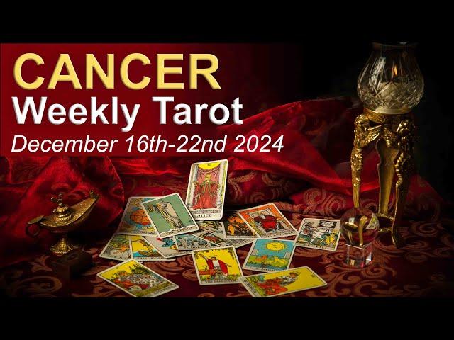 CANCER WEEKLY TAROT READING "REASONS TO CELEBRATE" December 16th to 22nd 2024 #weeklytarotreading